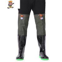 多功能钓鱼水鞋加高防水雨鞋男款高筒防水防滑加厚牛筋底洗车雨靴 闪潮雨靴