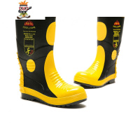 工地防砸防穿刺防护靴橡胶钢板高筒雨靴男水靴水鞋工作鞋泥鞋胶鞋 闪潮雨靴