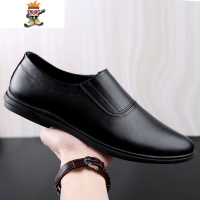春季纯男鞋一脚蹬商务休闲皮鞋韩版潮流乐福鞋防滑软底爸爸鞋 闪潮休闲鞋