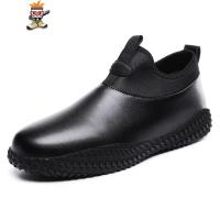特大码45春季防水鞋黑色男鞋46加大号47雨鞋透气48防滑皮面休闲鞋 闪潮休闲鞋