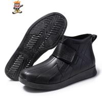 男士雨鞋防水防滑水鞋加绒秋冬保暖时尚水靴短筒洗车外穿胶鞋雨靴 闪潮雨靴