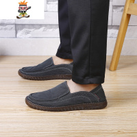 老北京布鞋新款牛筋底时尚休闲男鞋软底防滑开车鞋牛仔布男单鞋 闪潮休闲鞋