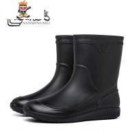 雨鞋男士中筒防滑防水厨房鞋时尚雨靴洗车工作钓鱼鞋工地皮口胶鞋 闪潮雨靴