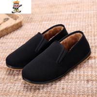 冬季老北京布鞋男棉鞋加绒保暖男士棉靴防滑中老年牛筋底爸爸鞋 闪潮