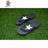 男情侣星星五角星硬塑胶防滑底耐磨外穿沙滩人字拖凉拖鞋 闪潮