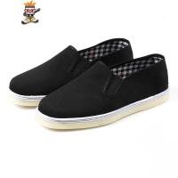 秋千层底老北京手工布鞋黑色轮胎底单鞋中年软底防滑牛筋底工作鞋 闪潮