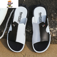 时尚个性沙滩男鞋大码45潮凉拖鞋男室外皮拖鞋外穿男士休闲大号46 闪潮