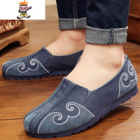 休闲男鞋个性中国风平跟软底帆布道士唐装汉服古风男鞋 闪潮休闲鞋