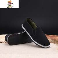 老北京布鞋男千层底手工中老年爸爸工作鞋休闲透气一脚蹬 闪潮休闲鞋