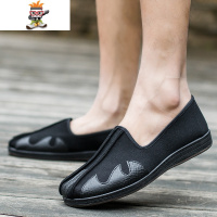 男软底防滑老头鞋洒鞋功夫平底透气休闲爸爸一脚蹬单鞋 闪潮休闲鞋