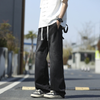 牛仔裤子男款春夏季美式高街男生阔腿宽松直筒裤休闲长裤子
