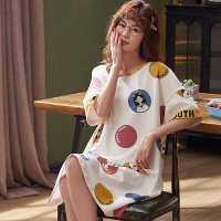 2020夏季睡裙女春秋薄款连衣裙子夏天中长款短袖加肥大码胖女士睡
