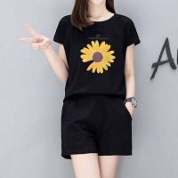 套装女夏季新款短袖短裤两件套女宽松大码休闲显瘦运动服潮