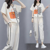 大码胖mm夏装遮肚子洋气减龄显瘦两件套休闲时尚时髦套装