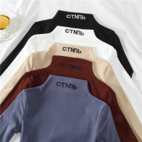 修身长袖T恤女韩版紧身薄款黑色纯色内搭上衣