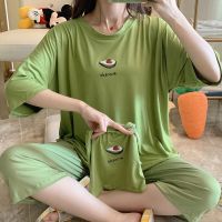 新款布袋睡衣女夏季学生韩版可爱甜美简约三件套可外穿家居服