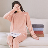 仙女暖暖裤套装珊瑚绒秋冬加绒加厚睡衣睡裤女休闲家居服单件套装