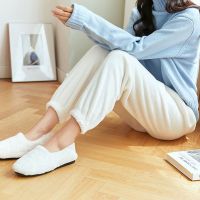 珊瑚绒暖暖裤加厚保暖束脚裤家居懒人外穿裤宽松睡裤秋冬休闲裤子