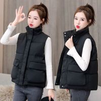 马甲女冬季外穿秋冬学生韩版学院风立领外套洋气大口袋羽绒棉坎肩