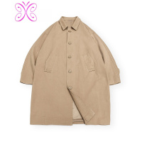 YUANSU择不|秋冬卡其长款风衣BF风街头外套百搭宽松复古英伦风男女学生风衣