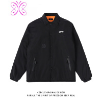 YUANSUCeecuz加厚教练夹克棉服男秋冬外套防水飞行员风衣工装棉衣潮牌风衣