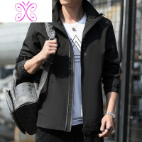 YUANSU春秋季男装大码外套青年时尚休闲百搭上衣新款大学生宽松纯色风衣风衣