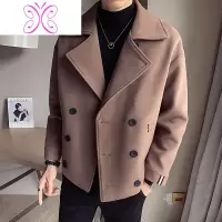 YUANSU风衣男士短款2020新款秋冬季英伦风韩版潮流帅气毛呢子大衣外套潮风衣