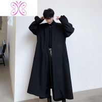 YUANSU复古英伦巴洛特长款风衣男宽松帅气过膝外套春秋个性拼接潮牌大衣风衣