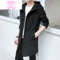 YUANSU男士外套春秋款韩版潮流修身帅气加绒加厚休闲风衣男中长款秋冬季风衣