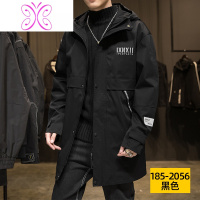 YUANSU男士设计感风衣中长款2020秋冬季韩版潮流加绒潮牌休闲痞帅气外套风衣