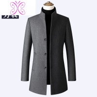 YUANSU秋冬季风衣男士毛呢子大衣男中长款英伦毛呢外套韩版修身立领潮风衣