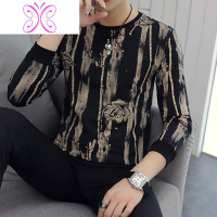 YUANSU秋冬季长袖t恤男士春装秋衣卫衣上衣服韩版加绒加厚保暖打底小衫