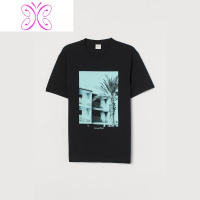 YUANSUHM 男装青少年T恤短袖男潮牌棉质体恤打底衫宽松半袖上衣 0699923