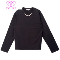 YUANSU男装 圆领套头长袖打底网红宽松t恤男珍珠项链卫衣潮流韩版秋