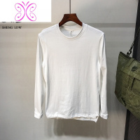YUANSU圣罗帝威秋冬新款男士韩版纯色简约休闲潮流百搭圆领打底长袖T恤