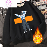 YUANSU长袖t恤男青少年保暖卫衣港风chic初中学生冬季加绒加厚打底衫潮