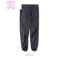 YUANSU雅痞制噪 日系秋冬复古束脚裤牛仔裤男宽松街头九分裤哈伦裤潮牌牛仔裤男