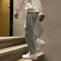 YUANSU工装牛仔裤男潮牌韩版宽松网红痞帅男裤子百搭潮流帅气九分束脚裤牛仔裤男