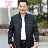 YUANSU爸爸秋冬装外套加绒加厚款中年男装夹克爷爷中老年人春秋季上衣服夹克