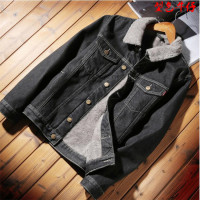 YUANSU秋冬季羔毛仔外套男加绒加厚短款棉衣修身韩版潮流大码夹克袄夹克