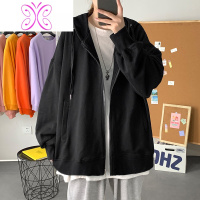 YUANSU二更夹克男春秋季大码宽松连帽男装胖子潮牌运动情侣港风百搭外套夹克