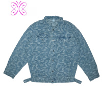 YUANSU西海岸腰果花秋冬款夹克男女hiphop大码潮牌oversize提花牛仔外套夹克