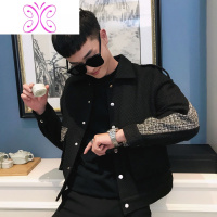 YUANSU秋冬款工装外套男韩版潮流男士修身翻领夹克加绒加厚褂子冬装上衣夹克