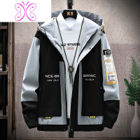 YUANSU外套男春秋韩版潮流宽松加肥加大码胖子工装上衣褂子外衣休闲夹克夹克