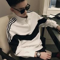 YUANSU高领卫衣男潮流拼接长袖上衣服网红同款社会精小伙痞帅潮牌外套卫衣