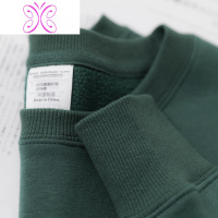 YUANSU360g墨绿色深绿圆领卫衣男青苔绿橄榄绿加绒纯色宽松情侣打底上衣卫衣