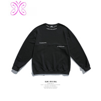 YUANSU春季卫衣男国潮色拼接宽松OVERSIZE情侣说唱圆领打底衫上衣卫衣