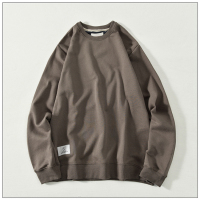 YUANSU百搭柔软韩版情侣毛圈卫衣男秋季日系宽松纯色长袖圆领套头衫外套卫衣