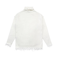 YUANSU高领毛衣男秋冬ins港风宽松韩版加厚针织衫破坏不规则打底衫潮酷毛衣