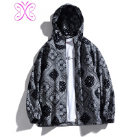 YUANSU男士腰果花外套连帽秋冬季乱步潮牌韩版上衣服男装运动休闲夹克男夹克